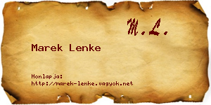 Marek Lenke névjegykártya